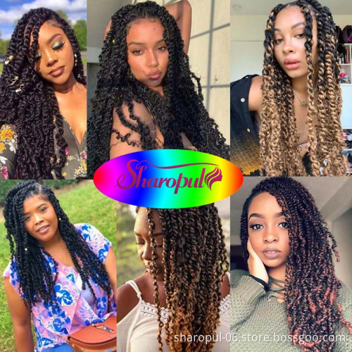 Passion Twist Hair 18 Inch Water Wave Synthetic Braids for Passion Twist Crochet Braiding Hair Bohemian curly